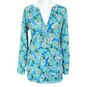 Alvin’s Island 50 UPF Turtle & Pineapple Print Swim Set with Skort Blue/Green S